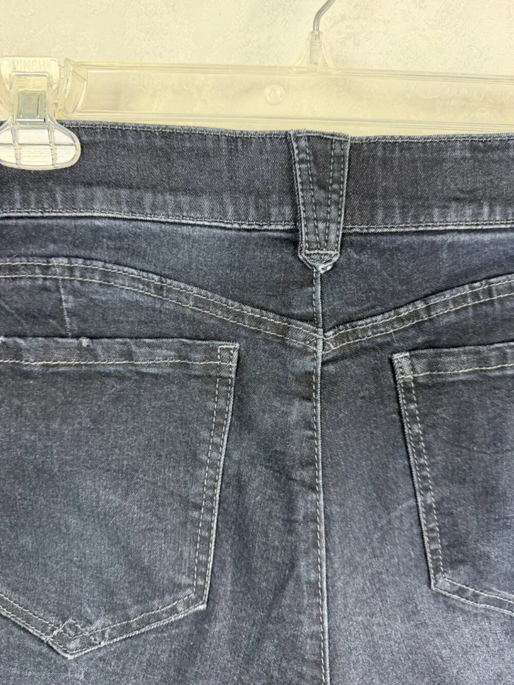 Democracy Absolution Women's Size 14 Black Denim Bermuda Shorts Stretch Mid Rise